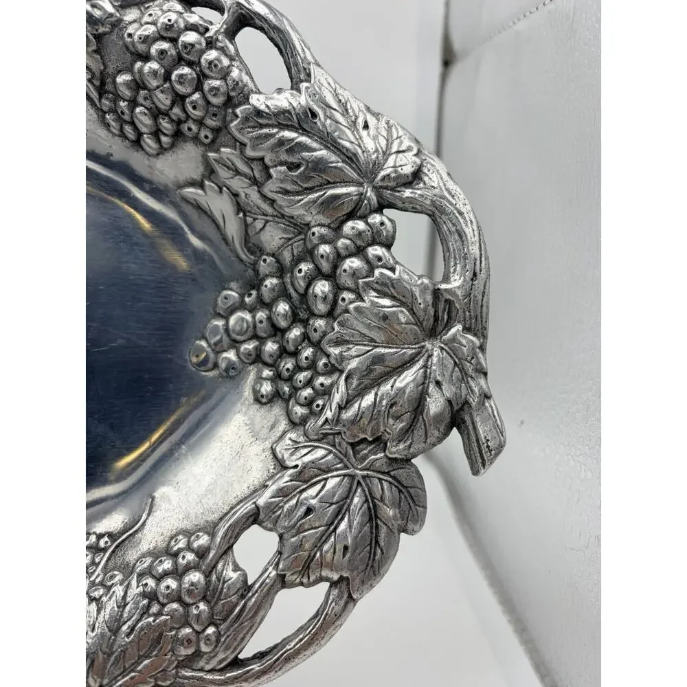 Arthur Court Oval Grape Serving Tray Dish 1990 Signed 13